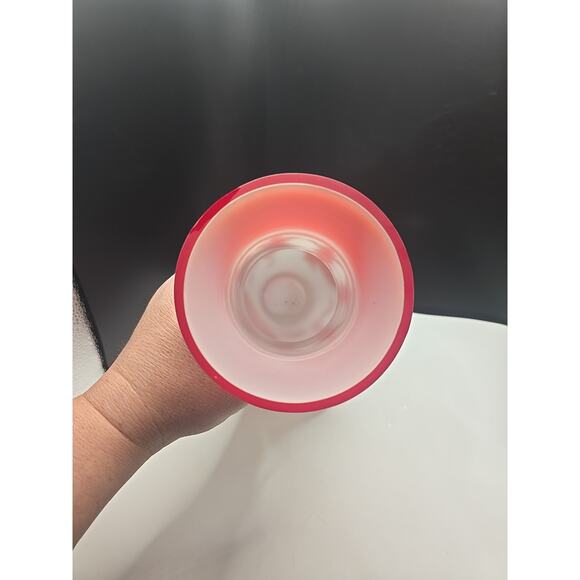 Cameo Glass Vase 12" Red Chinese Art boys bats hand cut design signed Galle - Picture 3 of 4